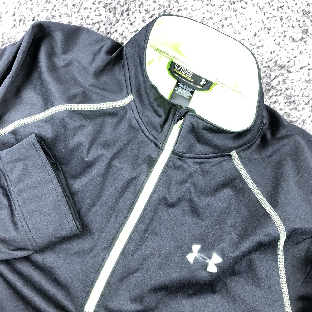 Under Armour Pullover Mens XL Black 1/4 Zip Mock Neck Lightweight Running Top